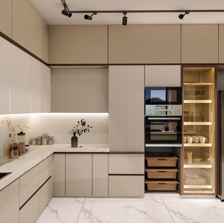 L Shaped Small Modular Kitchen Designs