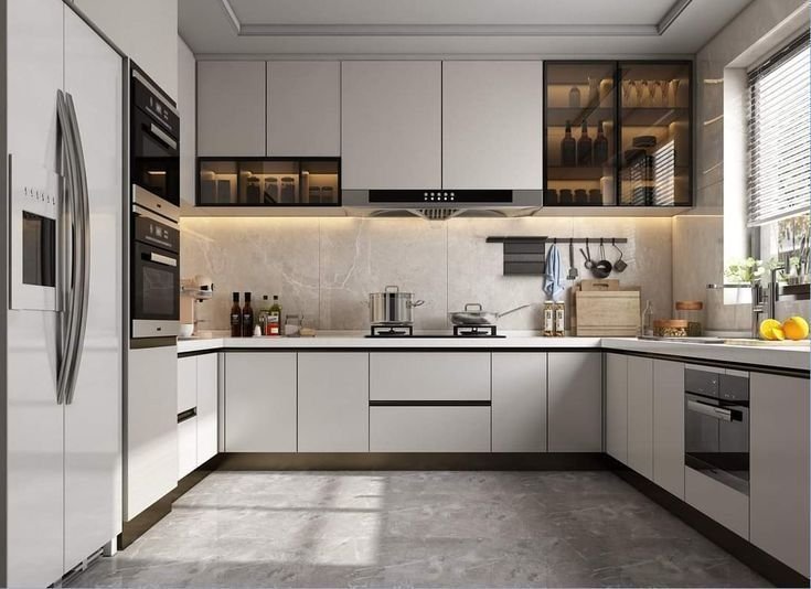 L Shaped Small Modular Kitchen Designs