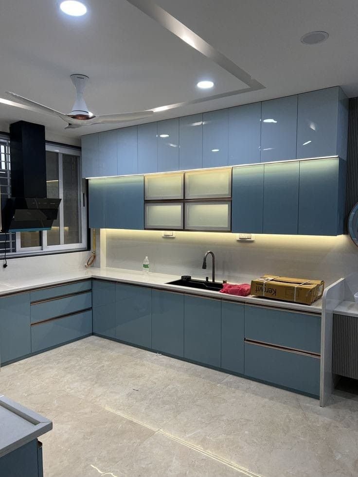 L Shaped Small Modular Kitchen Designs